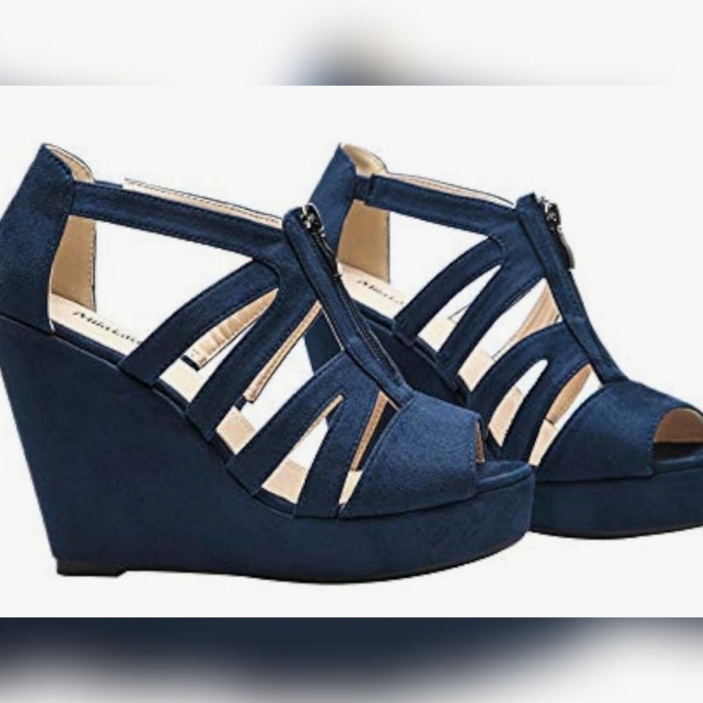 Blue Suede Wedges size 9